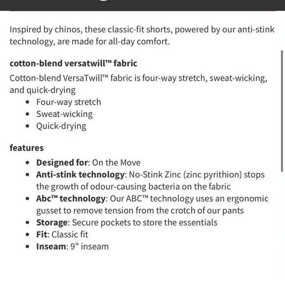 Lululemon Men's Commission Classic Fit Short 9" Vera Twill 32 in Black Granite - Picture 8 of 12